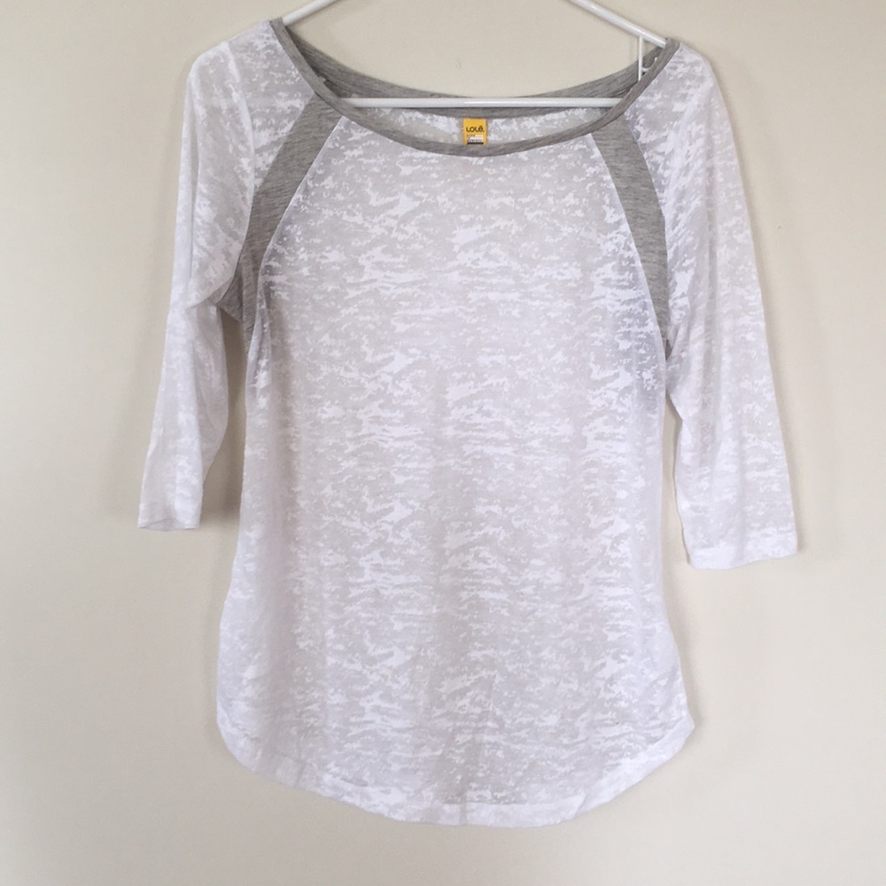Lole white 3/4 tee